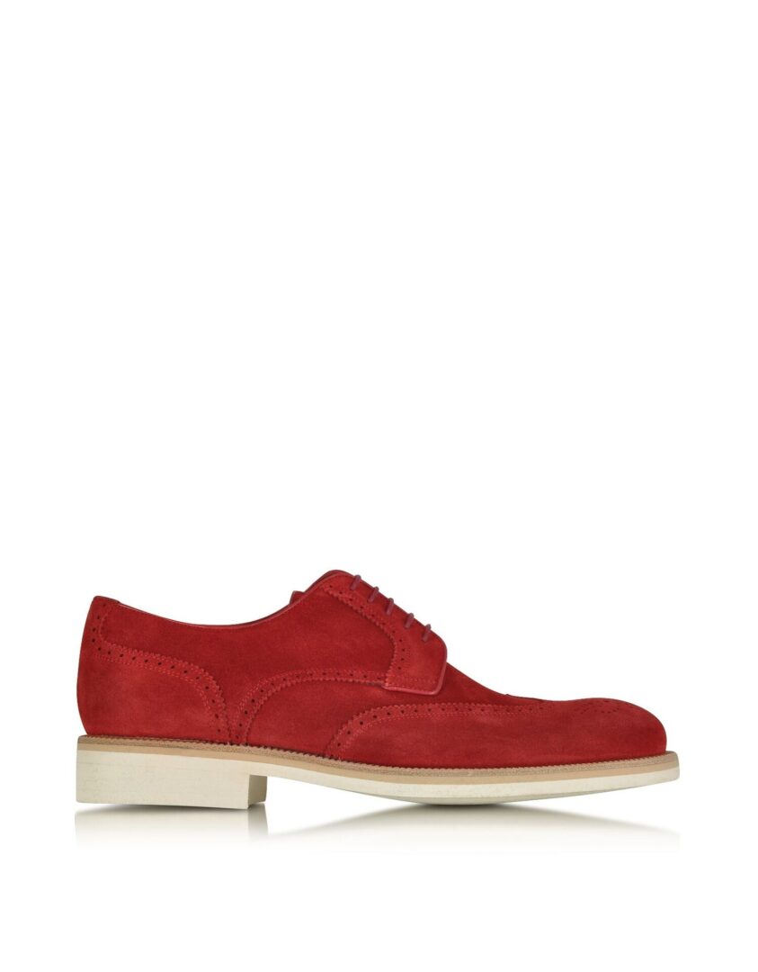 A.TESTONI MEN'S M45702BEH98168GE3 RED SUEDE LACE-UP SHOES