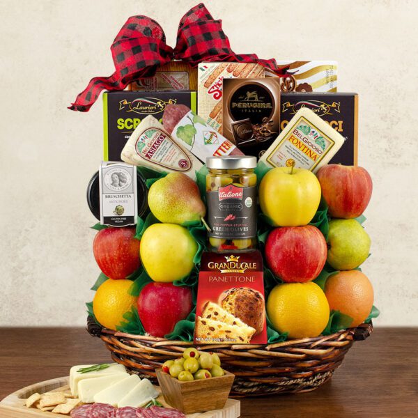 Italian Treasures: Fruit & Gourmet Gift Basket