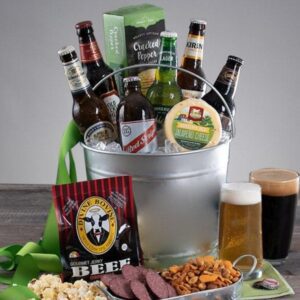 Around the World: Beer & Snacks Gift Bucket - Six Beers