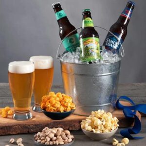 Microbrew Fan: Beer & Snacks Gift Bucket - Three Beers