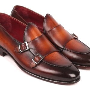 Paul Parkman Men's Brown Double Monkstrap Shoes