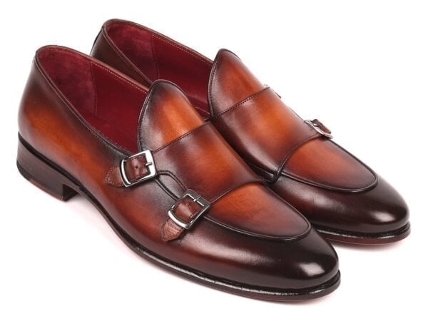 Paul Parkman Men's Brown Double Monkstrap Shoes