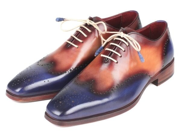 Two tone Paul Parkman Men's Wingtip Oxfords Turquoise and Tobacco