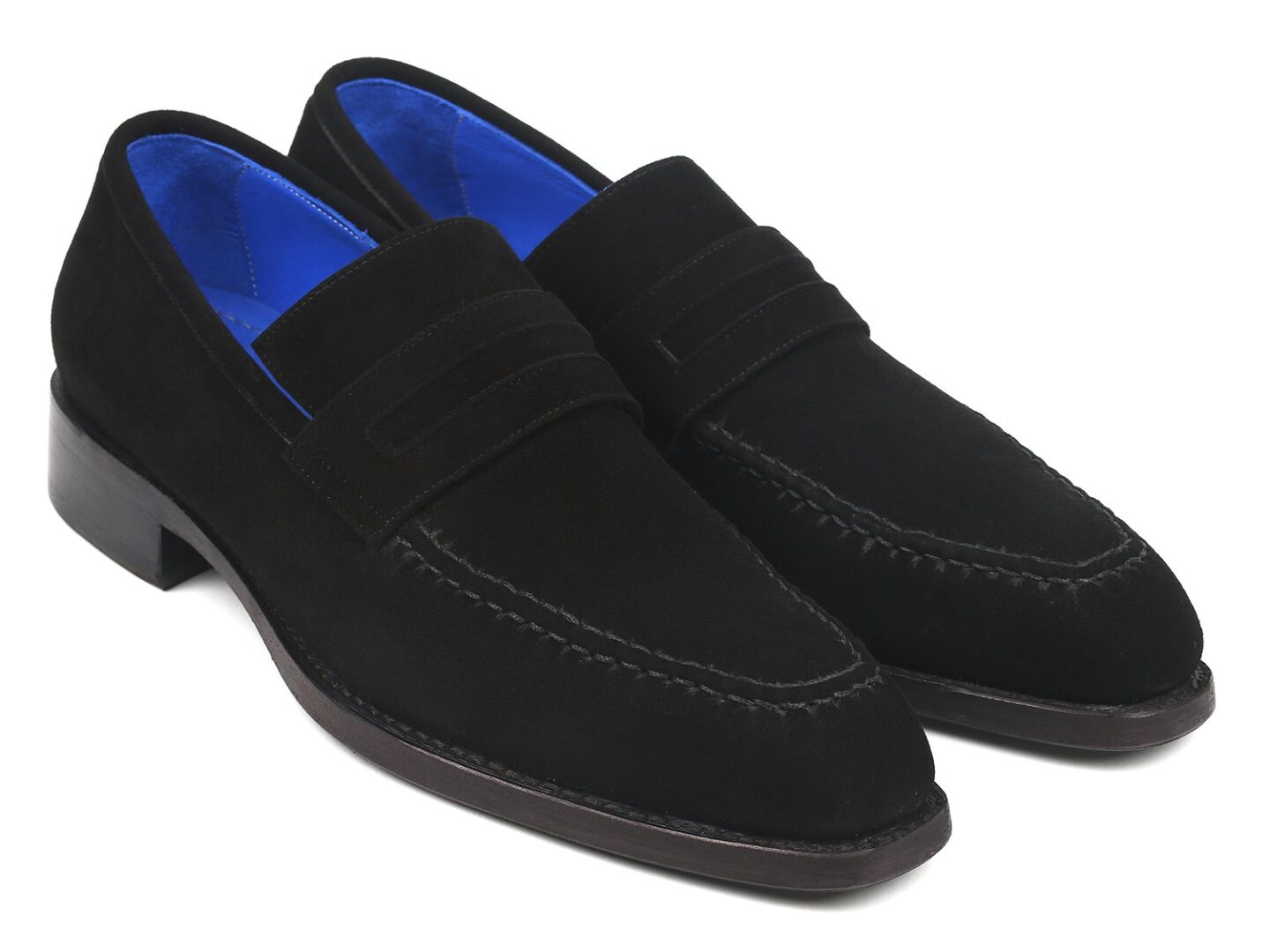 Paul Parkman Black Suede Goodyear Welted Loafers
