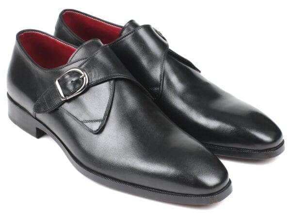 Paul Parkman Single Monkstrap black Leather Shoes